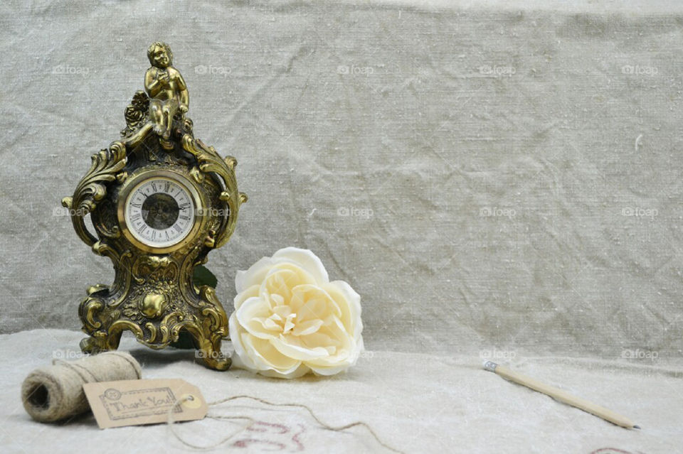Vintage clock,flower,wedding invitation, blog,banner.