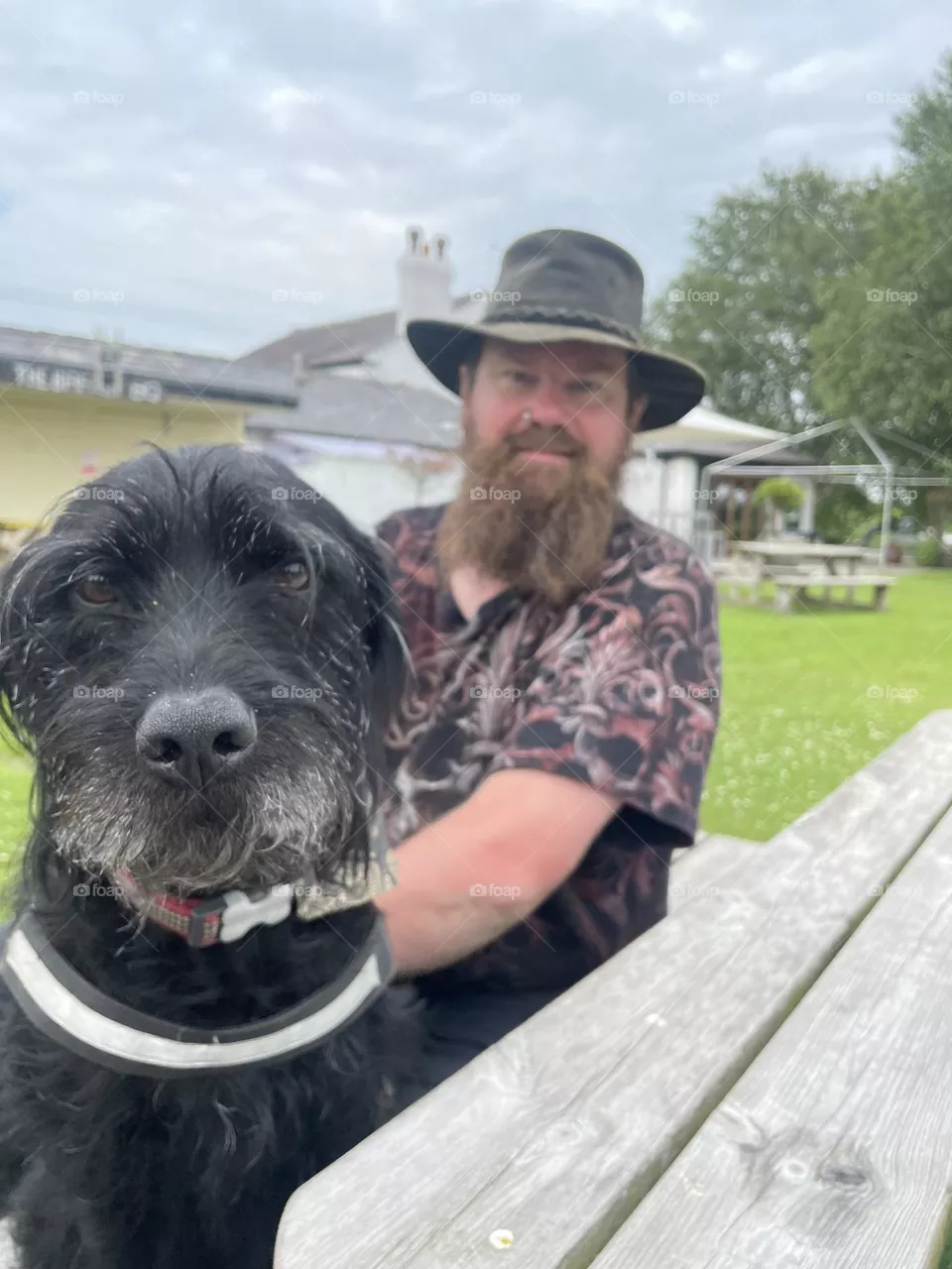 Beer garden dog 