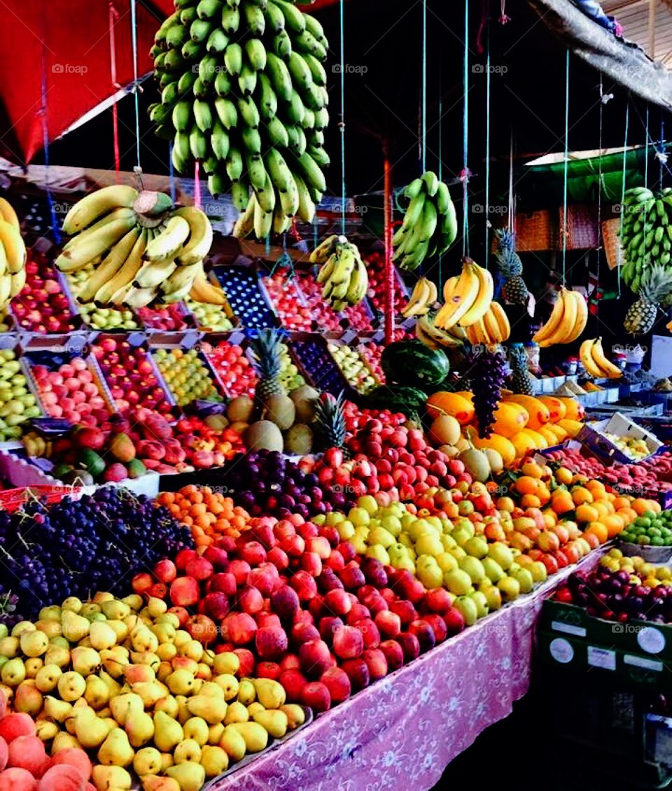Vibrant fruit market in morocco 🇲🇦
