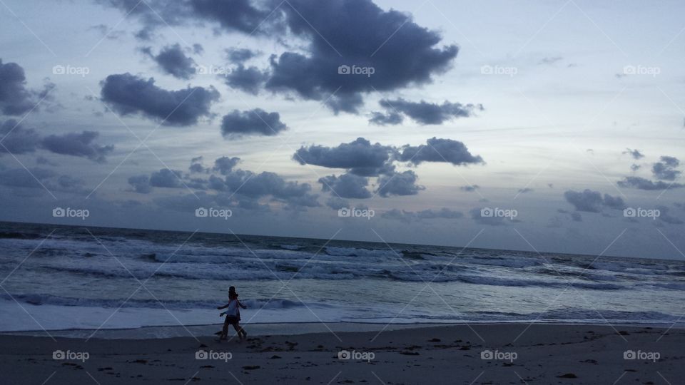 Runner on Cocoa Beach at Sunrise