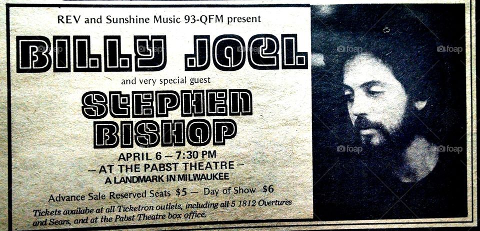 Billy Joel Retro Milwaukee Concert Ad