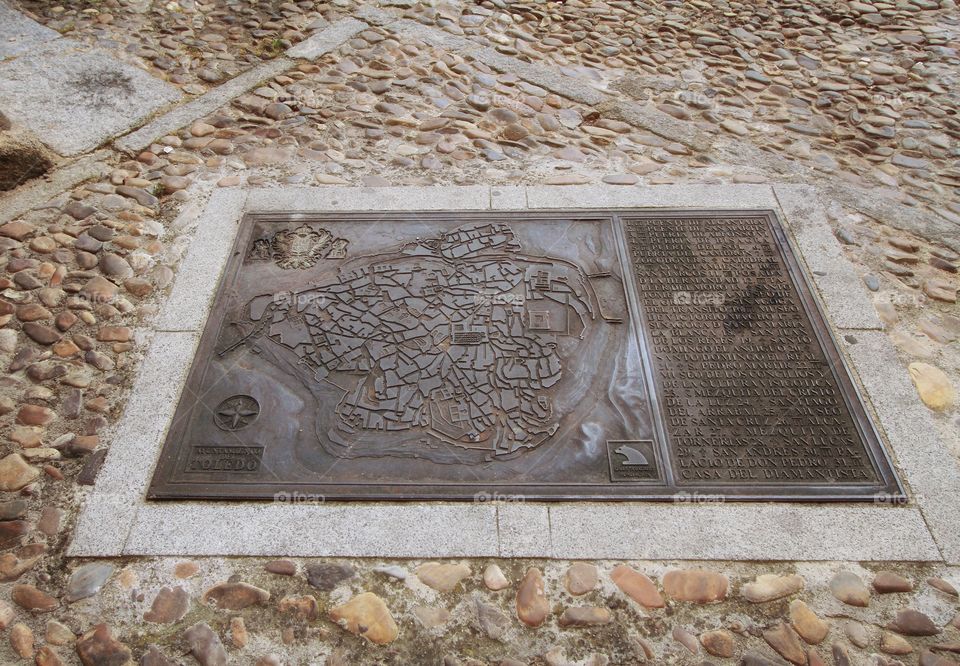 Fortress map plaque in road 