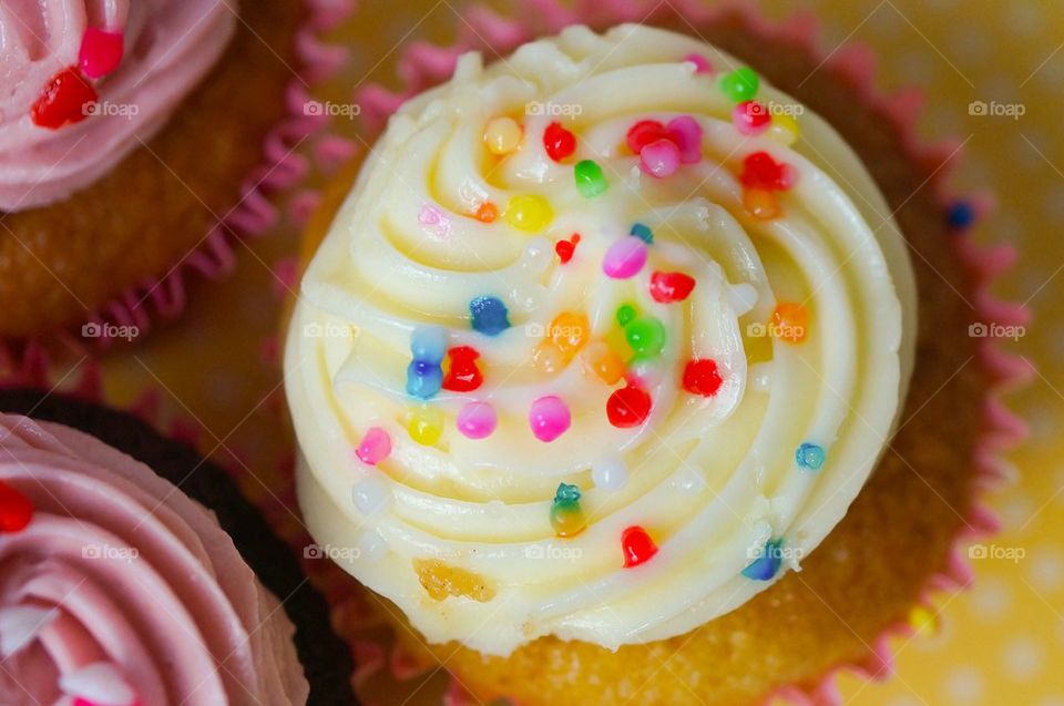 Cupcake with Colourful dots