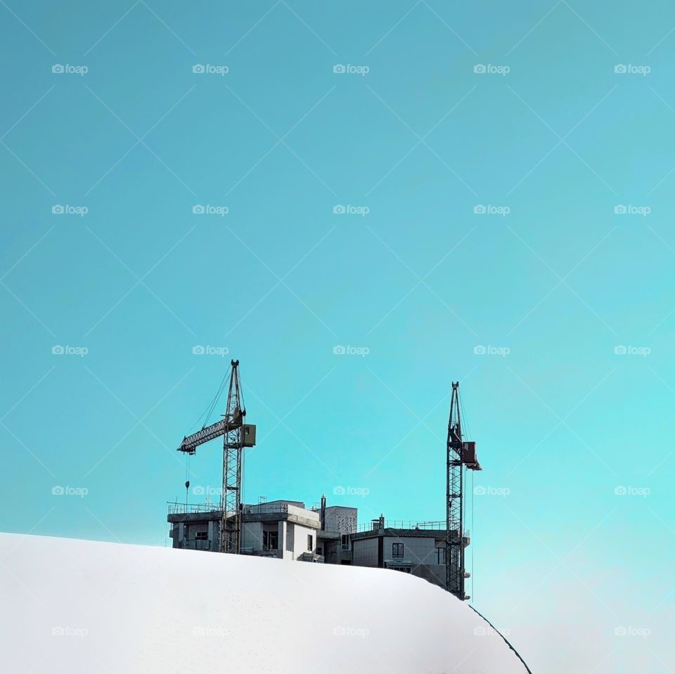 Blue sky and building