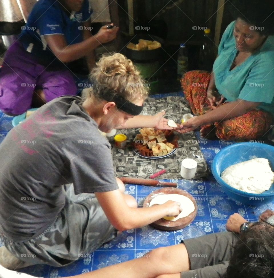 Their Way of Baking. In Fiji, the local women taught me how they baked their breads.