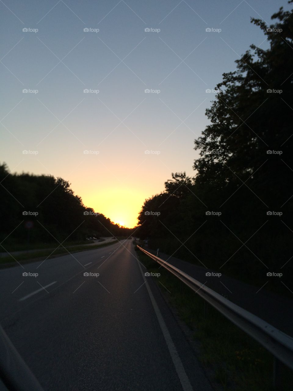 Sunset at the border. Sunset at the Danish/german border