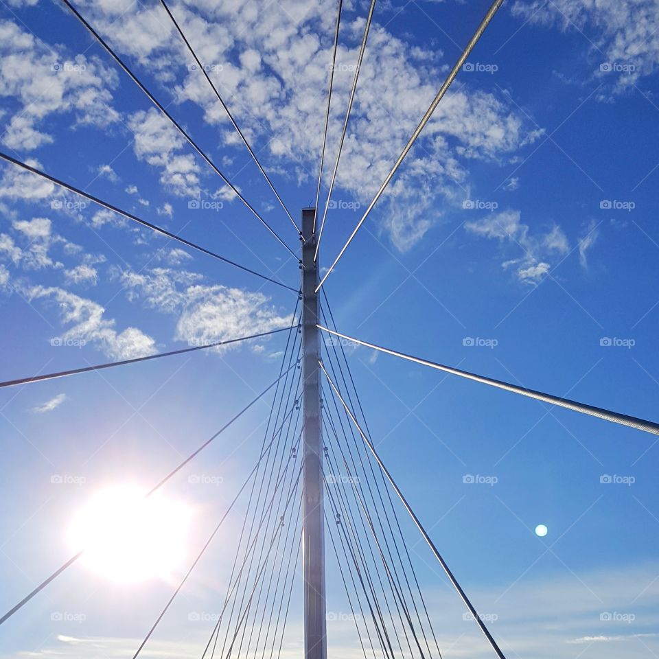 Image of suspension a pedestrian suspension bridge