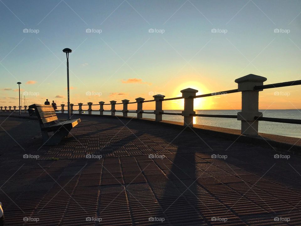 late afternoon on the waterfront of Piriapolis, Uruguay