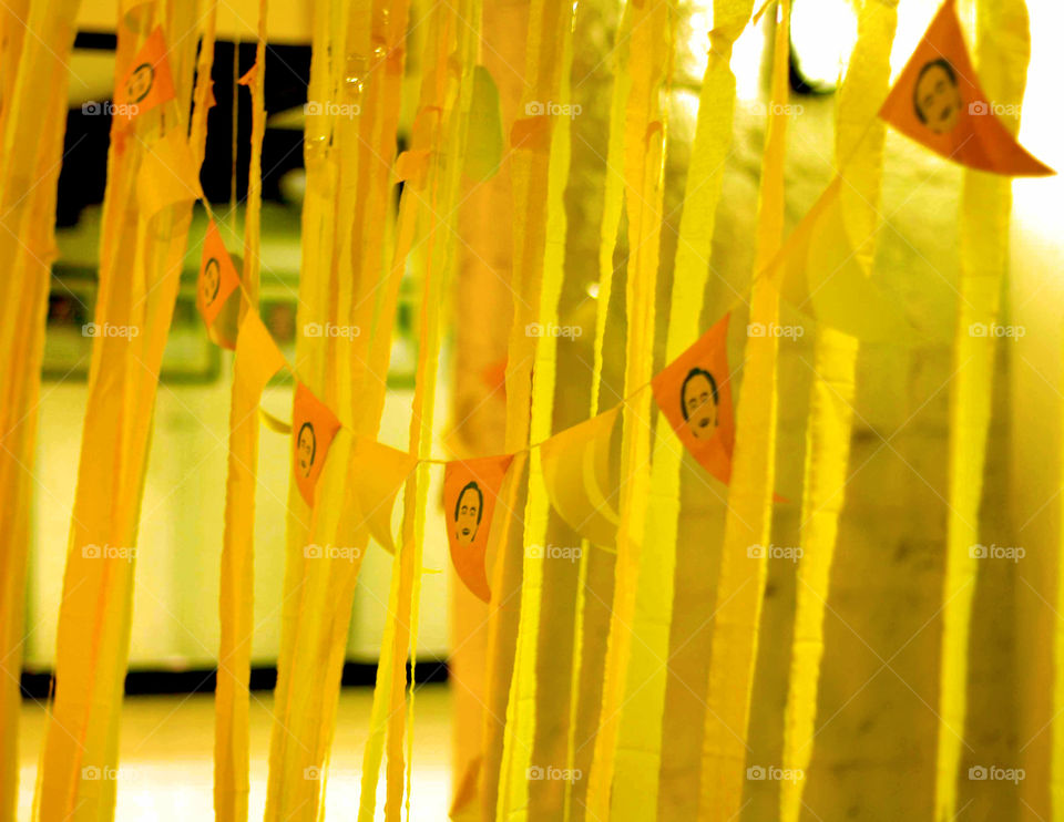 yellow birthday party banner