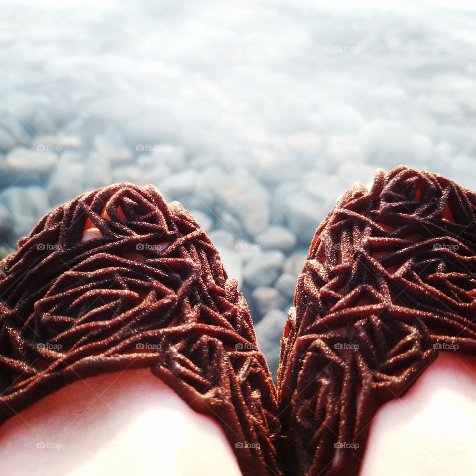 my feets at the seaside