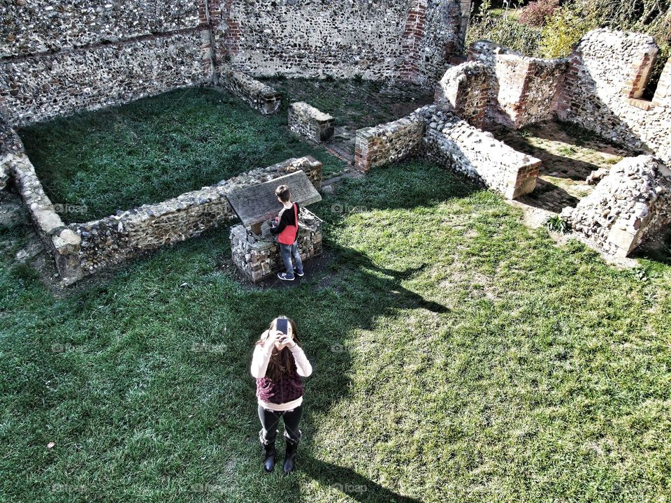 Exploring the castle ruin