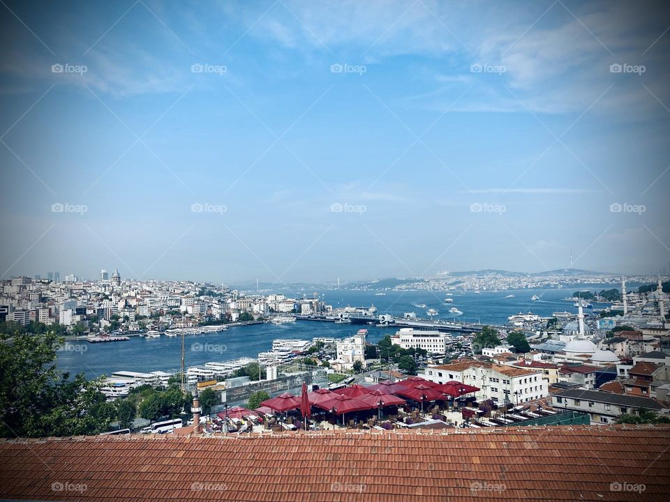 Calming, yet magnificent view of Bosphorus giving summer breeze