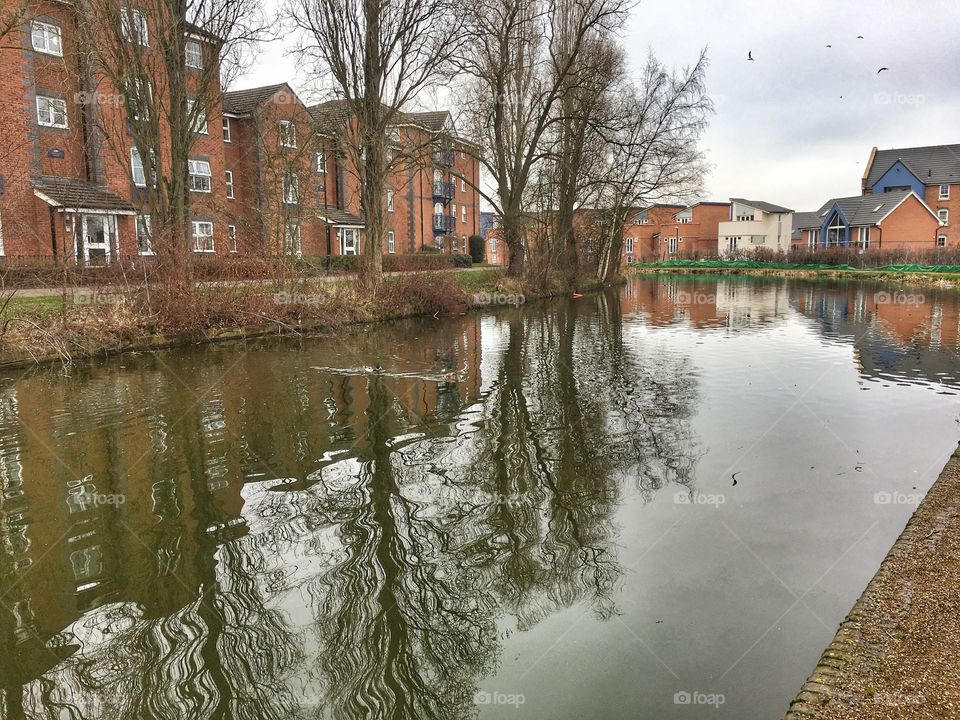 Water, House, Canal, Reflection, Flood