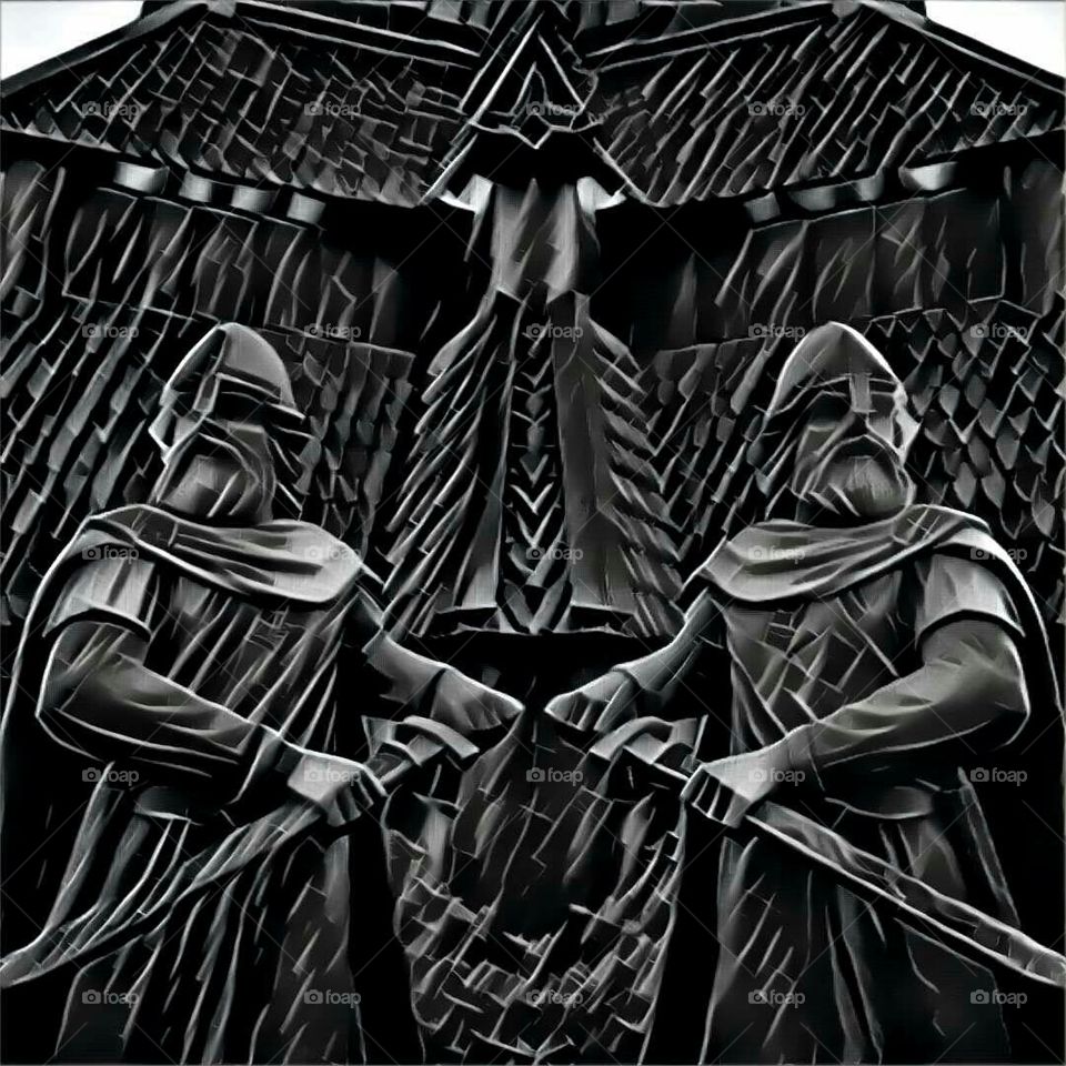 Viking statues at Epcot in Walt Disney World.