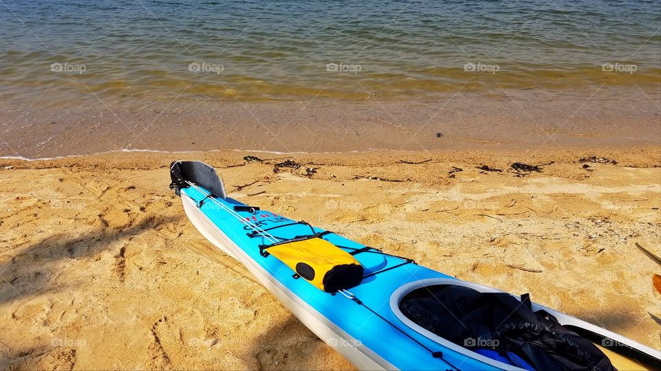 Canoe on the sandy beach