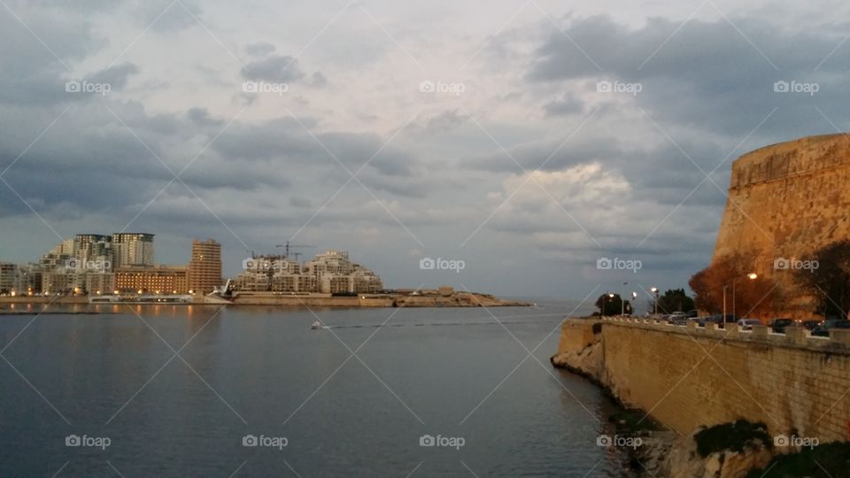 storm clouds over Valletta Malta