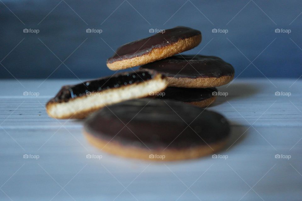 Cookies with strawberries jam 
