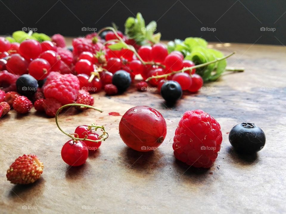 Variety of fresh berries