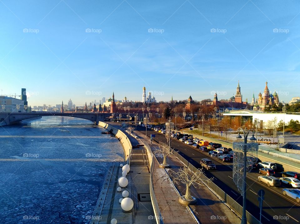 View from the bridge to the Kremlin