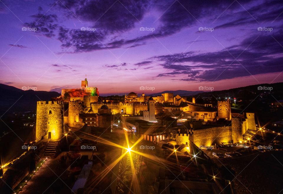 Bragati castle in Georgia on evening twilight moment