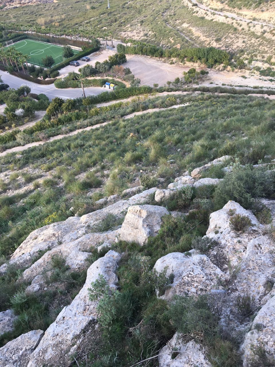 Flying towards football