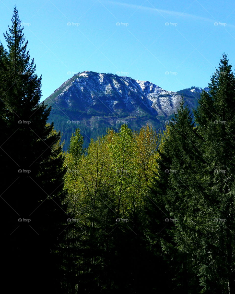 Scenic view of mountain during winter