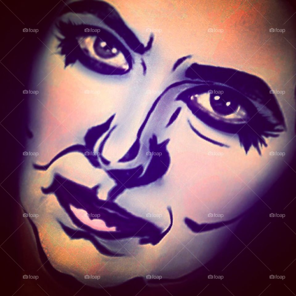 Black and White Line Drawing Inspired Makeup