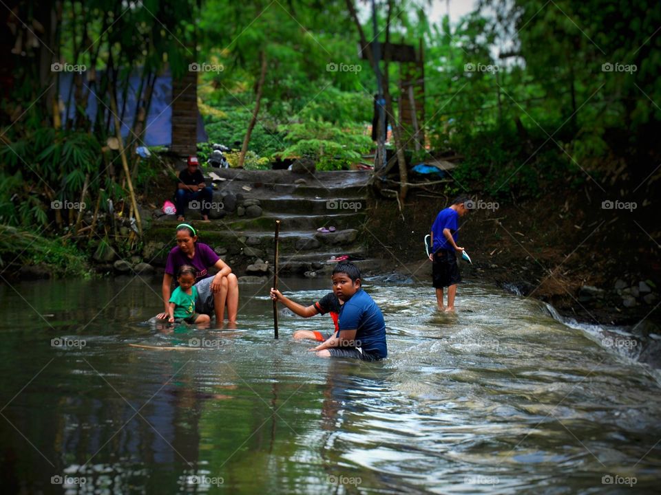 Play water in the river