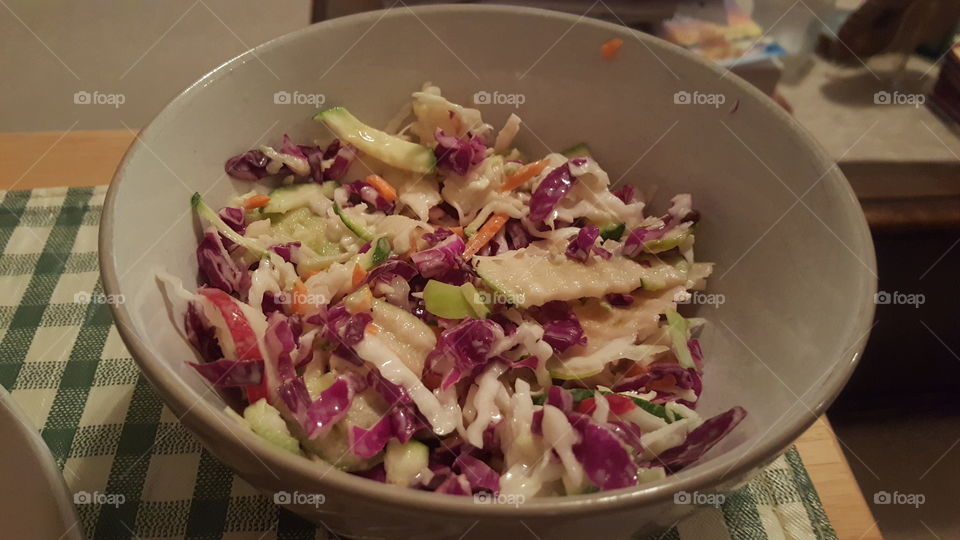 Delicious apple cole slaw.