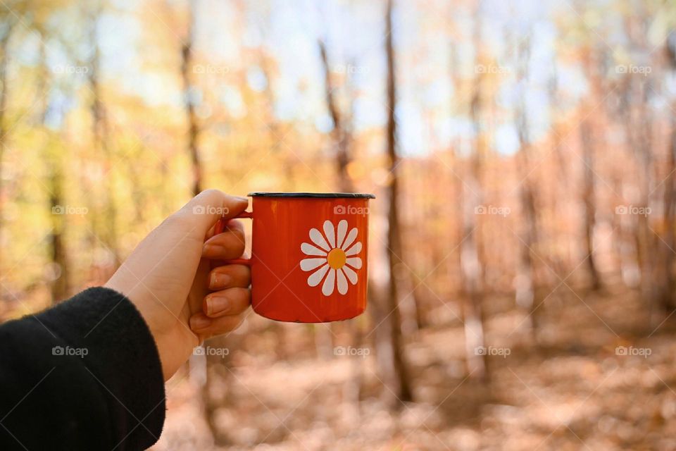 Morning coffee in the mountains