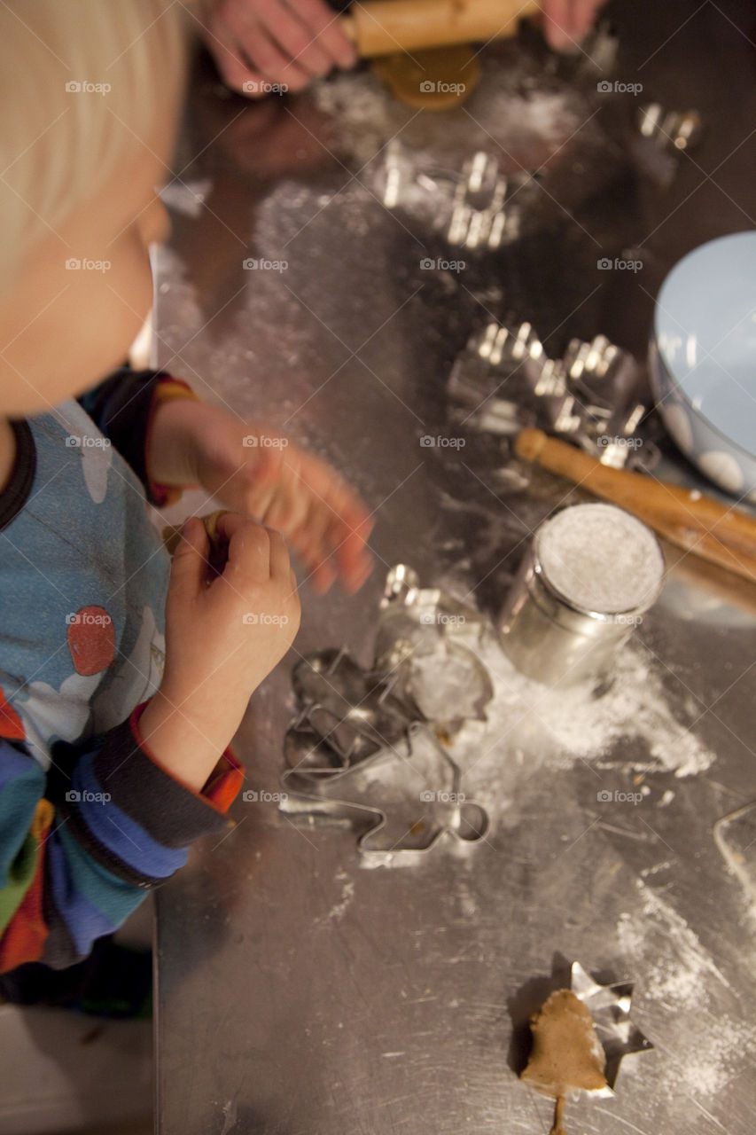 Child baking. Child baking