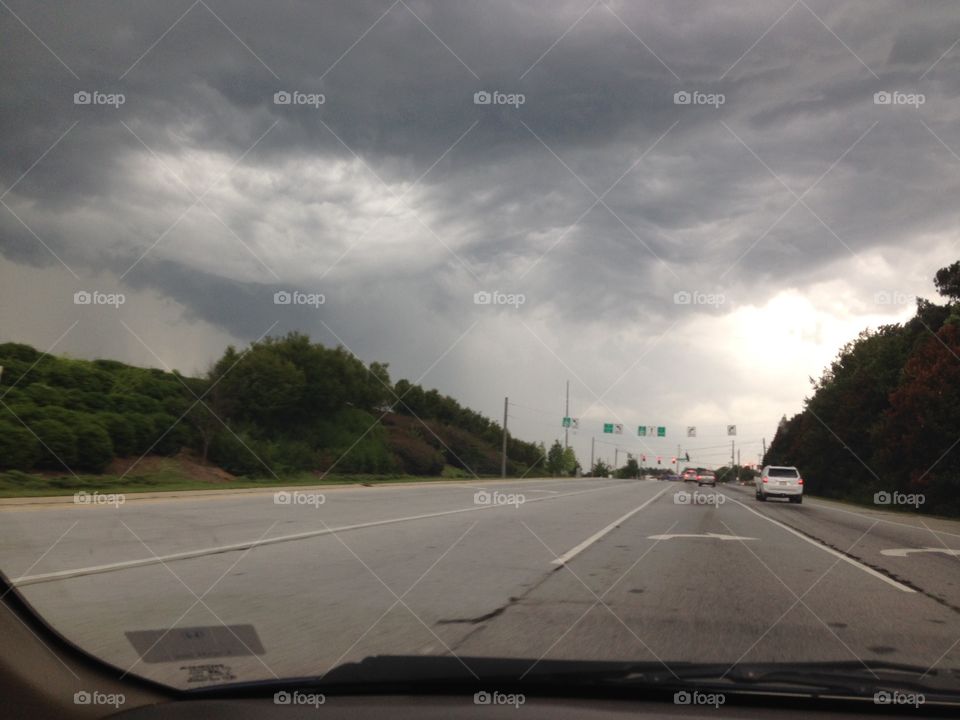 Driving into the storm.