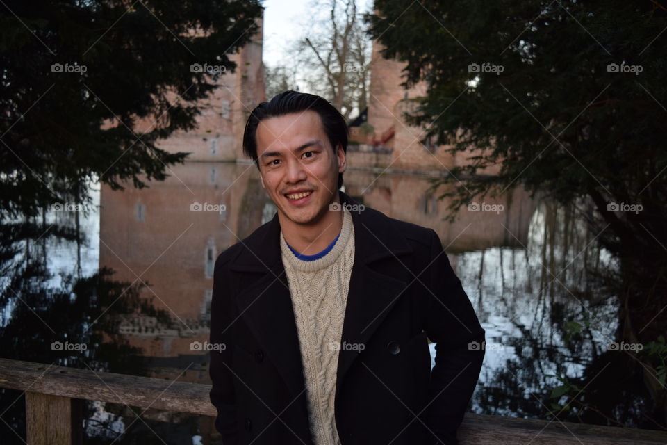 Portrait of smiling asian man