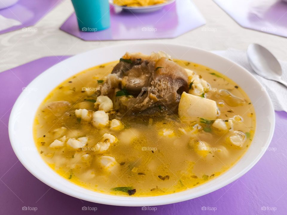 Beef leg soup, tipical food of Ecuador 🇪🇨