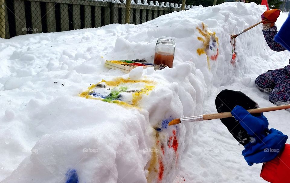 Painting in the snow!