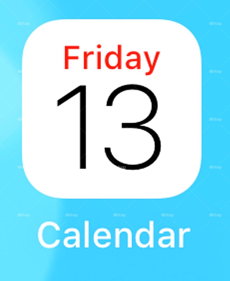 Friday the 13th as displayed on an iPhone