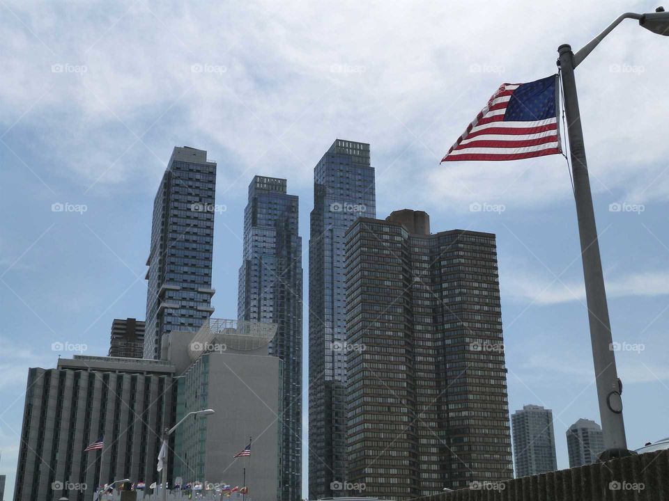 city view. NYC from the pier of the circle line