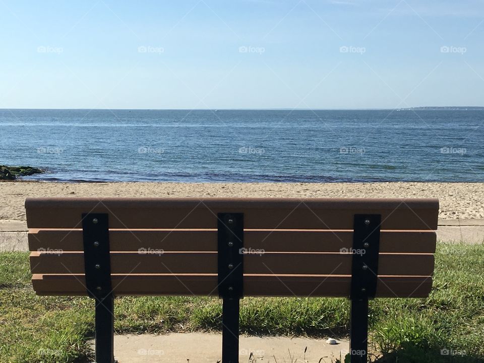 Empty bench on the cape