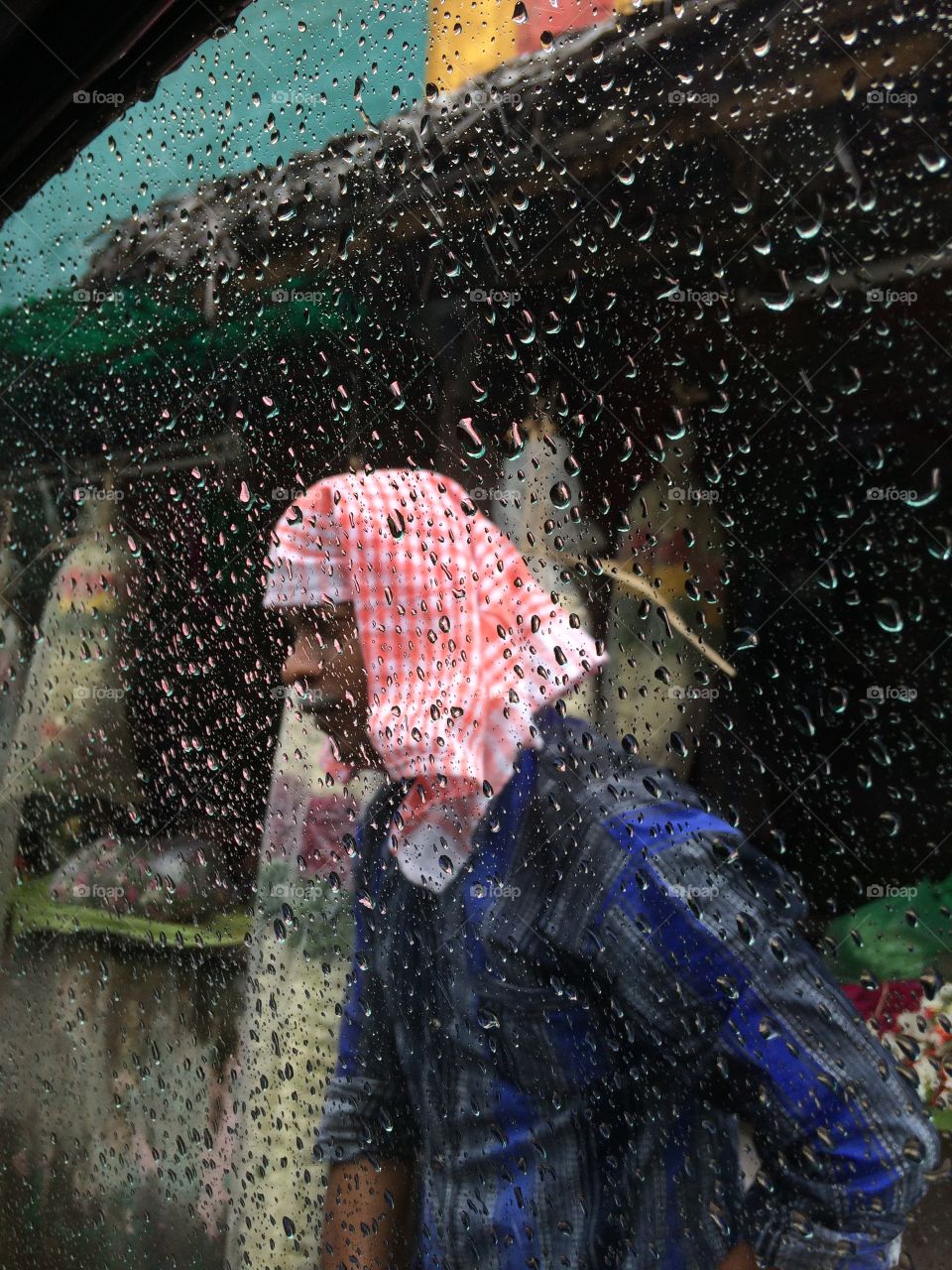 foreground wet glass 