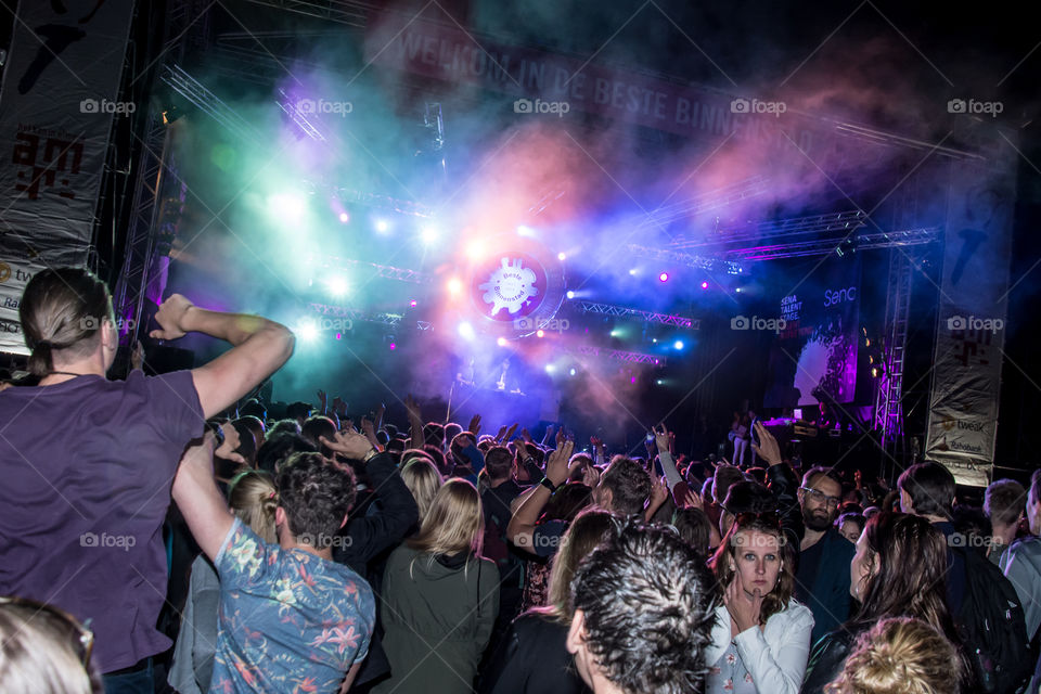 Crowd at the freedom festival in the netherlands 