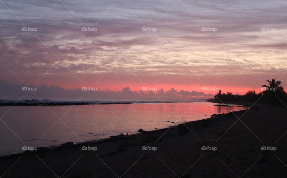 Colorful beach sunset