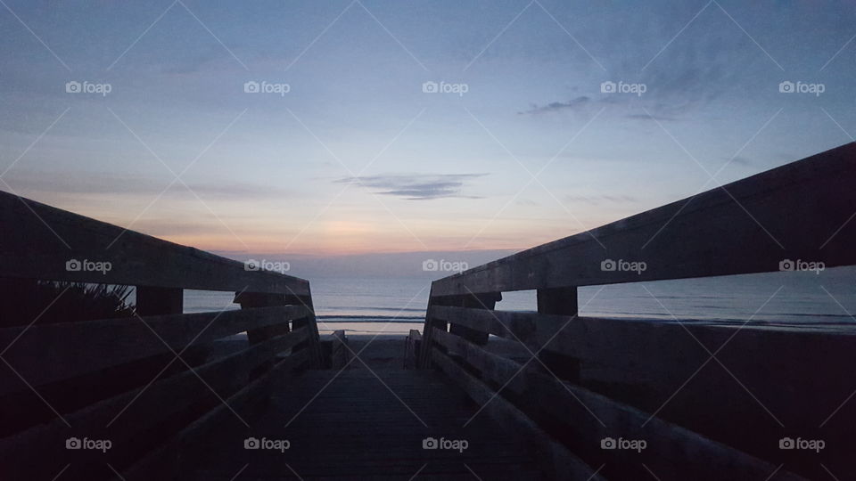 Water, No Person, Sunset, Bridge, Beach
