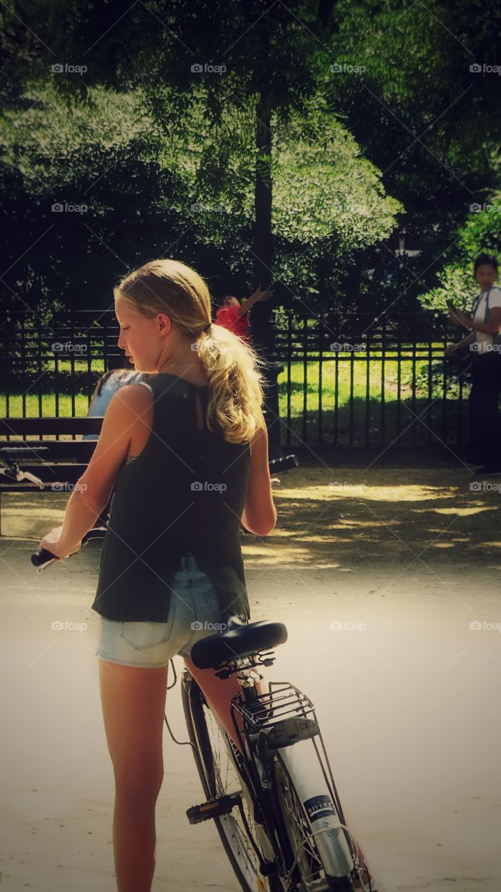 Girl on a bicycle