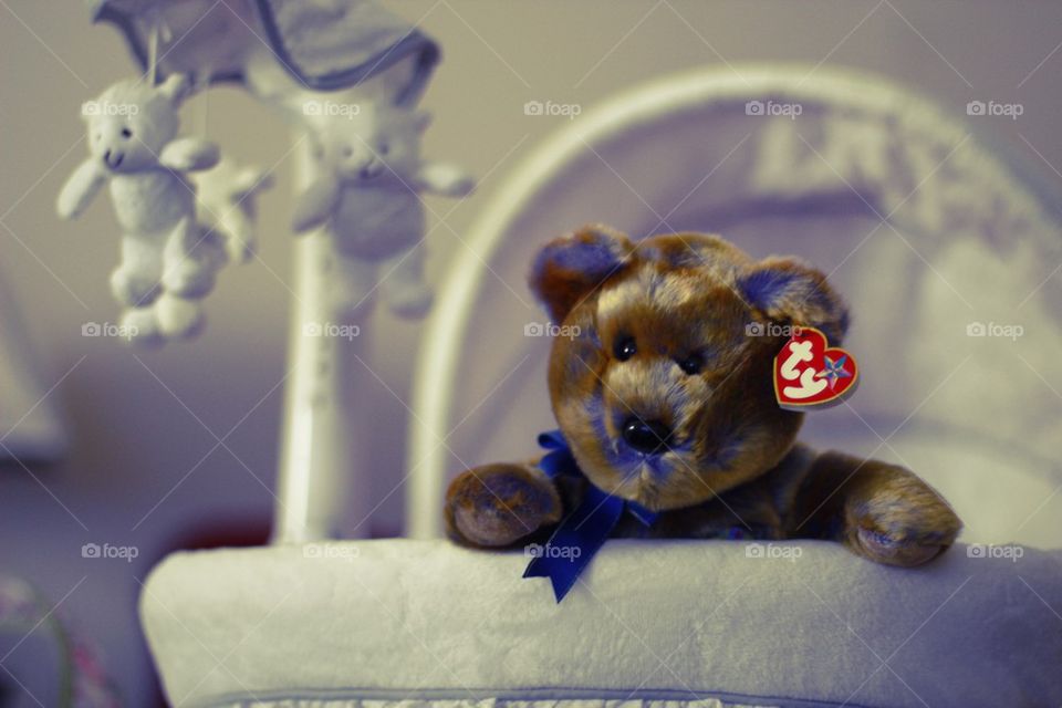 TEDDY BEAR IN BASSINET