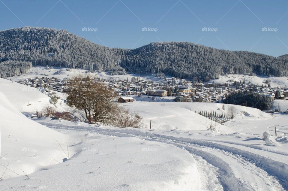 Winter landscape, Ravnogor Village, Bulgaria