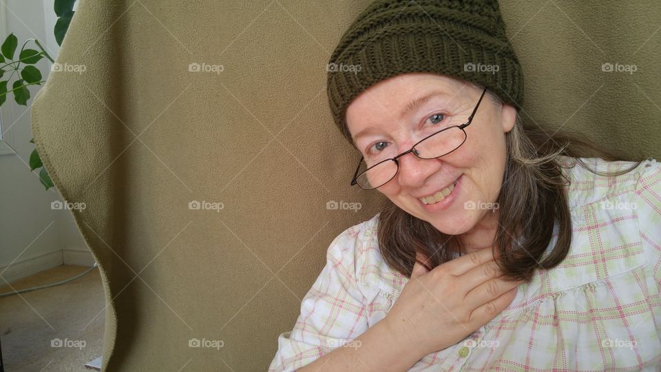 Close-up of smiling senior woman