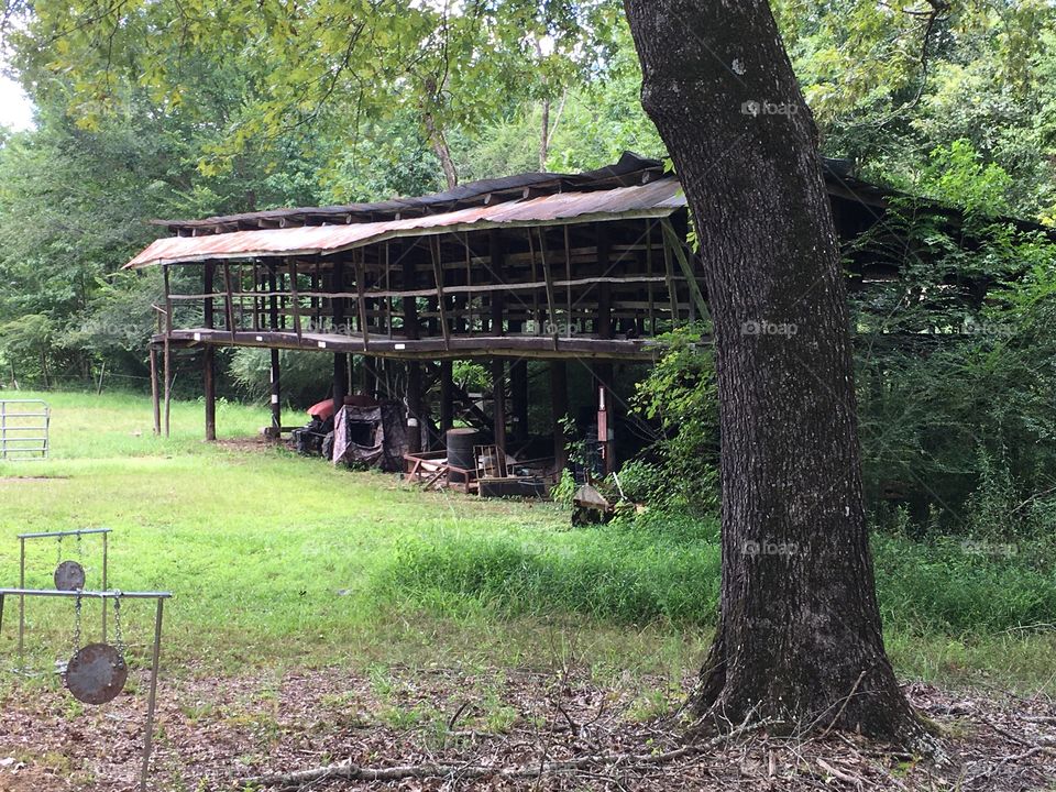Abandoned building in the afternoon 