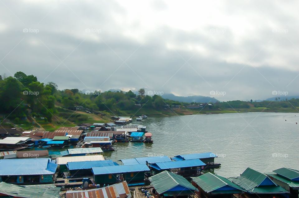 The beauty of Khao Laem reservoir in Kanchanaburi , Thailand.Thailand.