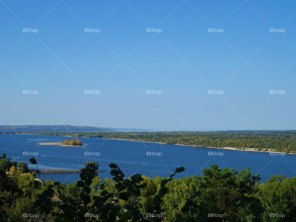 boundless water spaces of the Dnieper River in Ukraine