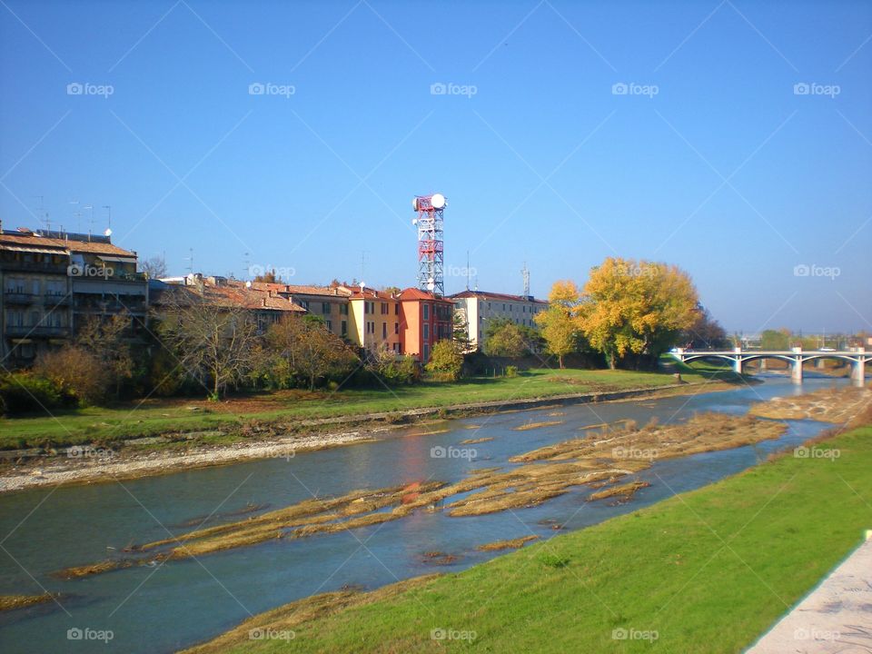 River in the city of Parma  (Italy ).